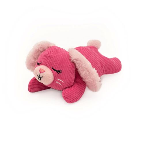 Zippy Paws Snooziez with Silent Shhhqueaker Plush Dog Toy - Bunny  main image
