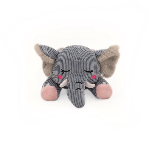 Zippy Paws Snooziez with Silent Shhhqueaker Plush Dog Toy - Elephant  main image