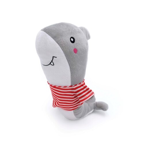 Zippy Paws Playful Pal Plush Squeaker Rope Dog Toy - Shelby the Shark  main image