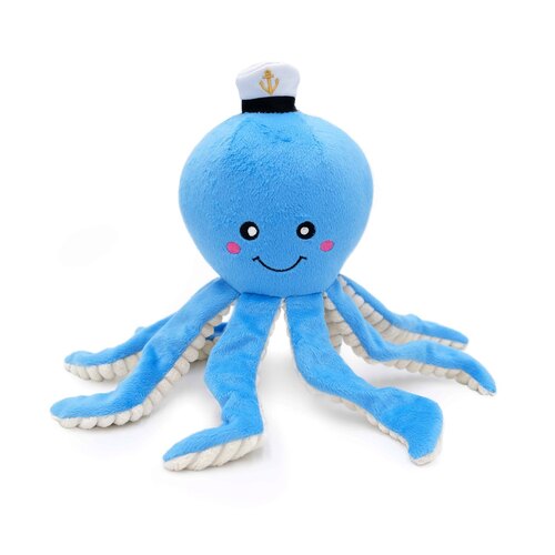 Zippy Paws Playful Pal Plush Squeaker Rope Dog Toy - Ollie the Octopus  main image