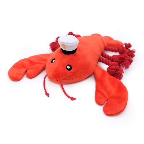Zippy Paws Playful Pal Plush Squeaker Rope Dog Toy - Luca the Lobster  main image
