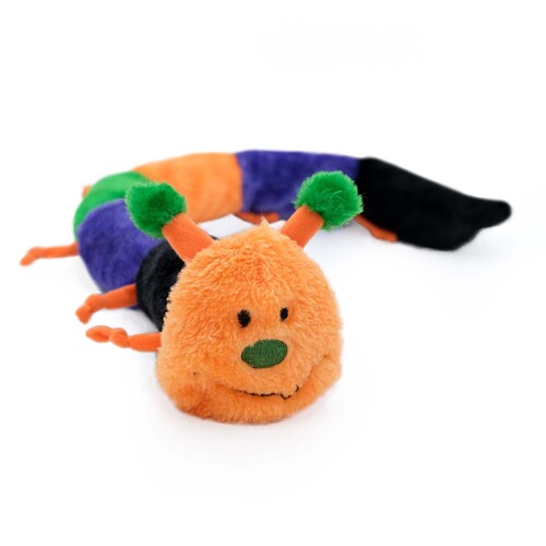 Zippy Paws Plush No Stuffing Dog Toy Deluxe Caterpillar 6 Squeakers main image