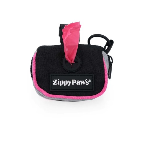 Zippy Paws Adventure Leash Dog Poop Bag Dispenser + BONUS Roll - Hibiscus Pink main image