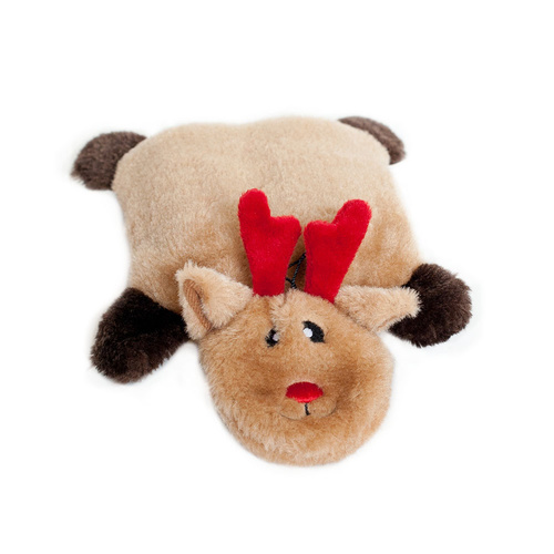 Zippy Paws Christmas Holiday Squeakie Pad Dog Toy - Reindeer main image