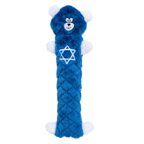 Zippy Paws Plush Squeaker Dog Toy - Hanukkah Jigglerz - Blue Bear main image