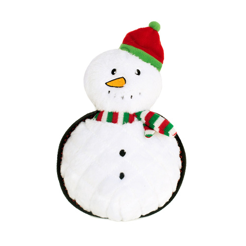 Zippy Paws Holiday Grunterz Plush Z-Stitch Dog Toy - Snowman main image