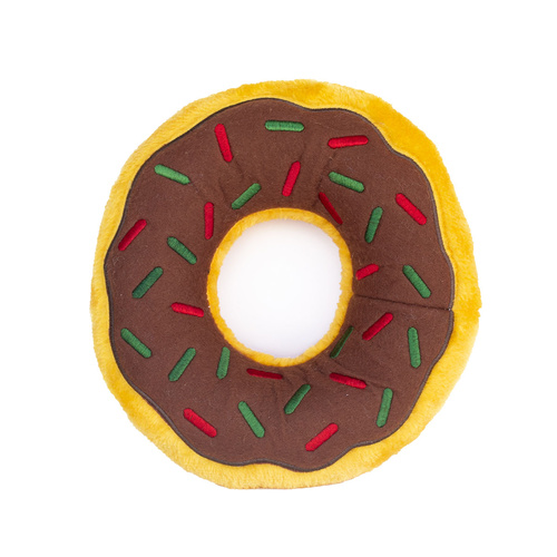 Zippy Paws Plush Jumbo Donutz Dog Toy with Blaster Squeaker - Gingerbread main image