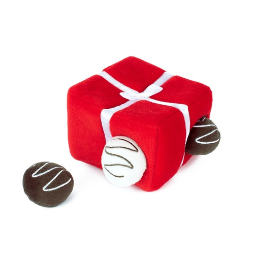 Zippy Paws Interactive Burrow Plush Dog Toy - Box of Chocolates main image