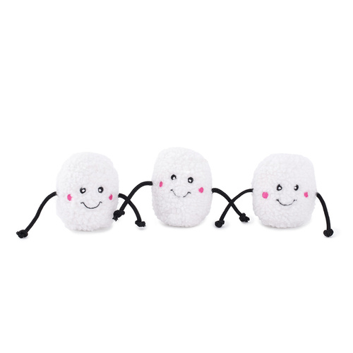 Zippy Paws Miniz Squeaker Dog Toys - 3-Pack - Marshmallows main image