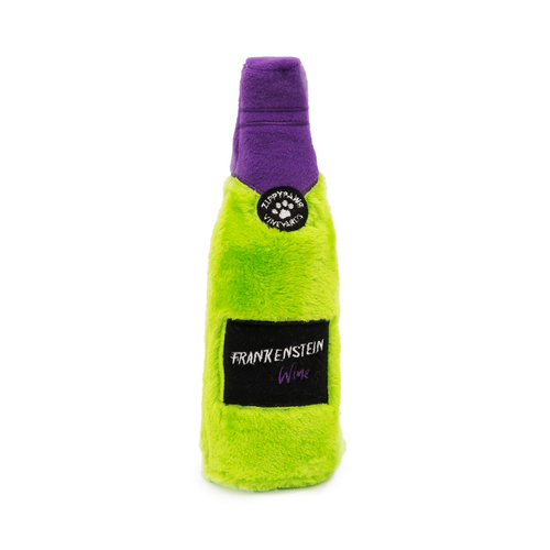 Zippy Paws Halloween Happy Hour Crusherz Squeaker Dog Toy - Frankenstein Wine main image