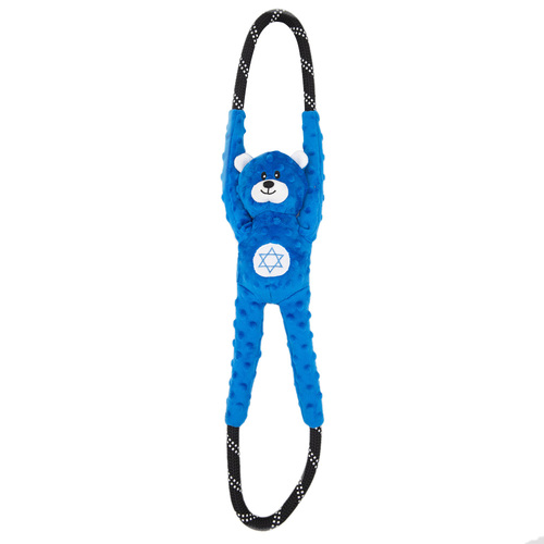 Zippy Paws Plush Squeaker Dog Toy - Hanukkah RopeTugz - Bear main image