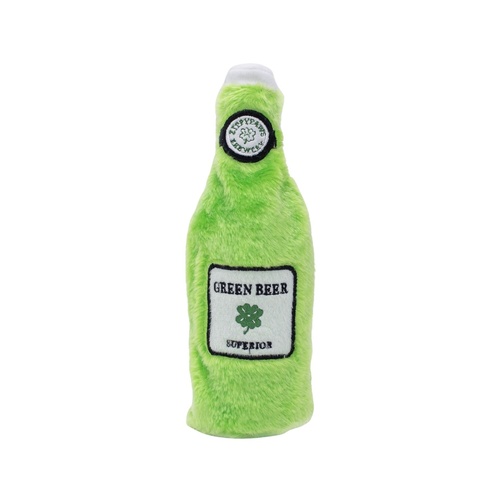 Zippy Paws St. Patrick's Happy Hour Crusherz Interactive Dog Toy - Green Beer  main image