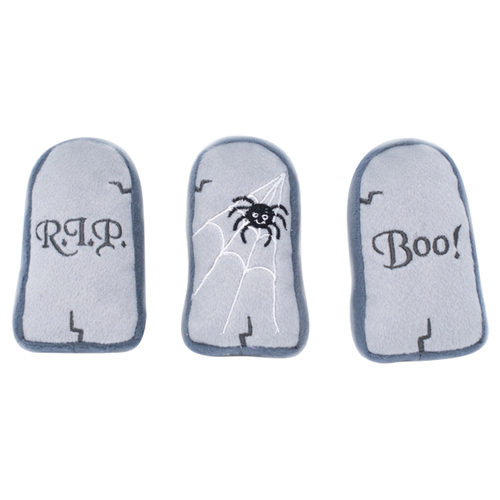 Zippy Paws Plush Squeaker Dog Toy - Miniz 3- Pack - Tombstones main image