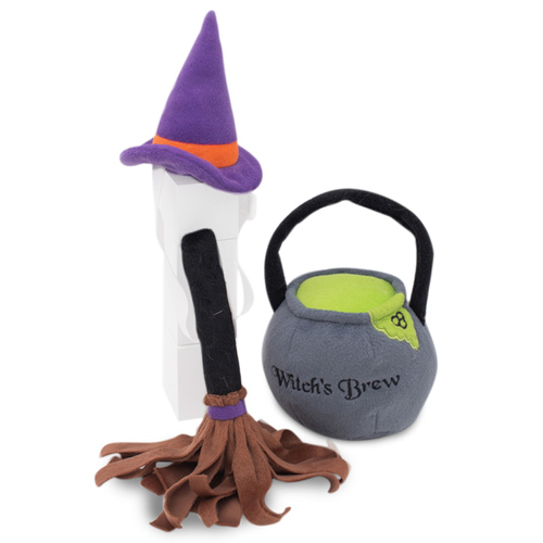 Zippy Paws Plush Squeaker Dog Toy - Halloween Costume Kit - Witch main image