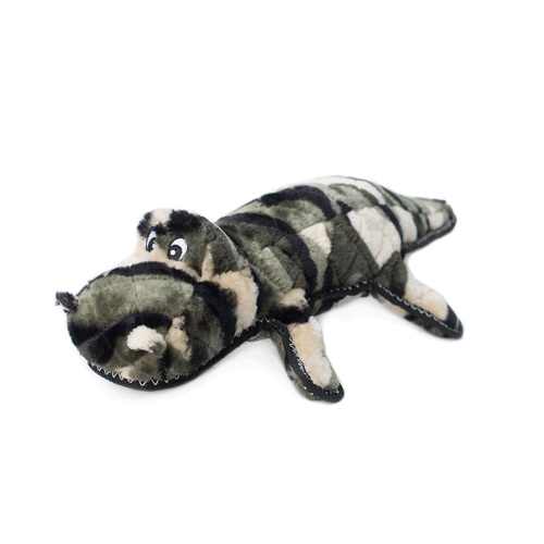 Zippy Paws Grunterz Plush Z-Stitch Dog Toy - Cameron the Camo Gator main image