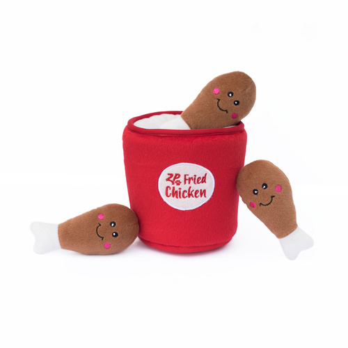 Zippy Paws Burrows Interactive Squeaker Dog Toys - Bucket of Chicken main image