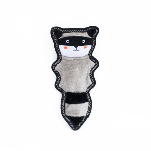 Zippy Paws Z-Stitch Skinny Peltz No Stuffing Squeaker Dog Toy - Raccoon main image