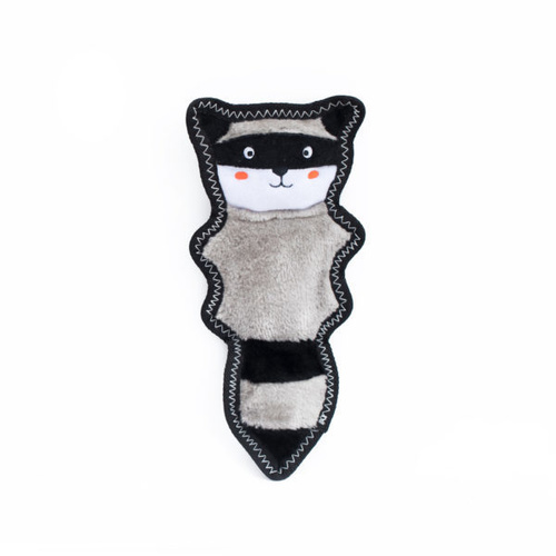 Zippy Paws Skinny Peltz No Stuffing Squeaker Dog Toy - Raccoon main image