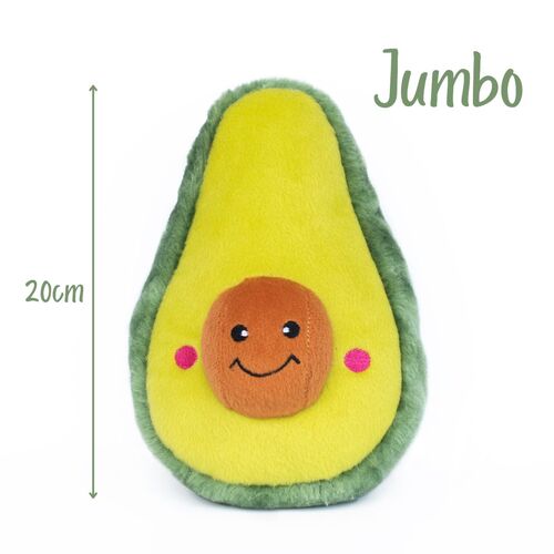 Zippy Paws NomNomz Squeaker Dog Toy - Jumbo Avocado main image