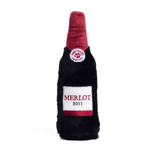 Zippy Paws Happy Hour Crusherz with Replaceable Squeaker Bottle Dog Toy - Merlot main image