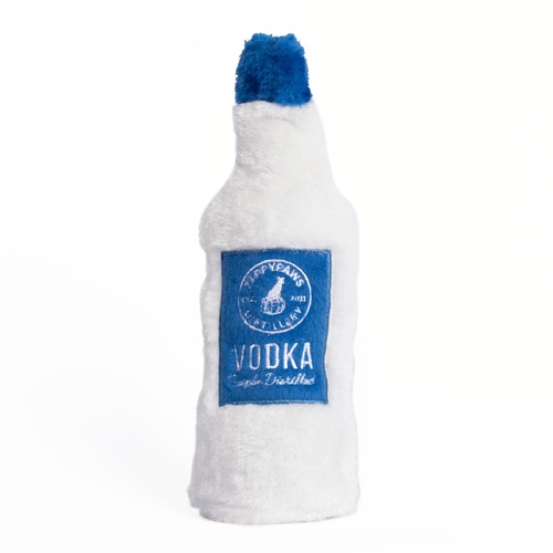 Zippy Paws Happy Hour Crusherz with Replaceable Squeaker Bottle Dog Toy - Vodka main image
