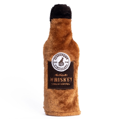 Zippy Paws Happy Hour Crusherz with Replaceable Squeaker Bottle Dog Toy - Whiskey main image