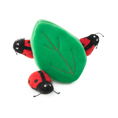 Zippy Paws Interactive Burrow Dog Toy - 3 Ladybugs in a Leaf main image