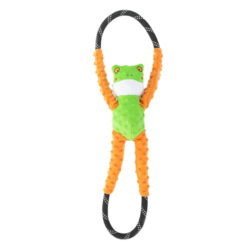 Zippy Paws RopeTugz Squeaker Dog Toy with Rope - Tree Frog main image