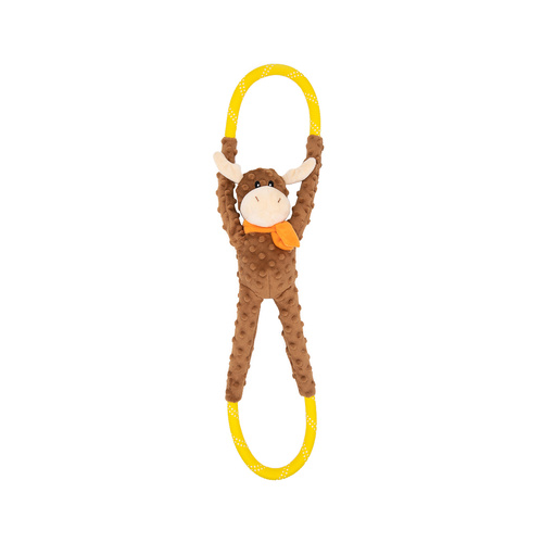 Zippy Paws RopeTugz Plush Squeaker Dog Toy - Moose main image
