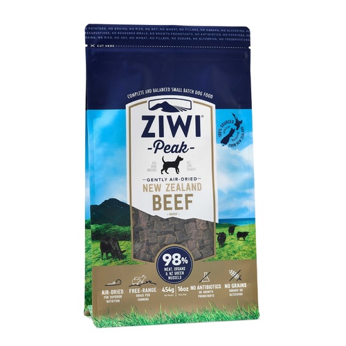 Ziwi Peak Air Dried Grain Free Dog Food 454g Pouch - Free Range Beef main image