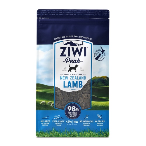 Ziwi Peak Air Dried Grain Free Dog Food 454g Pouch - Free Range Lamb main image