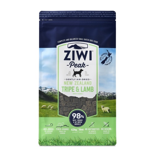 Ziwi Peak Air Dried Grain Free Dog Food 454g Pouch - Tripe & Lamb main image