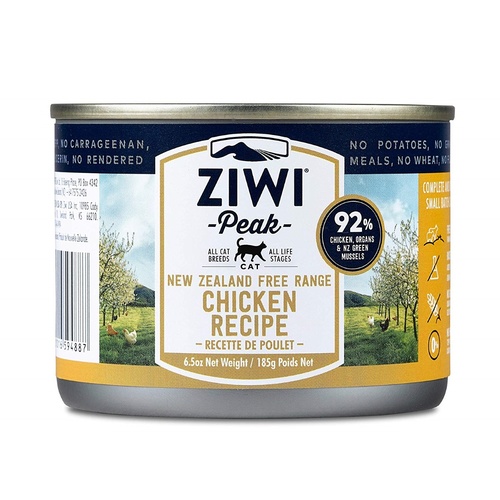 Ziwi Peak Moist Grain Free Cat Food - Free New Zealand Range Chicken - 185g x 12 Cans main image
