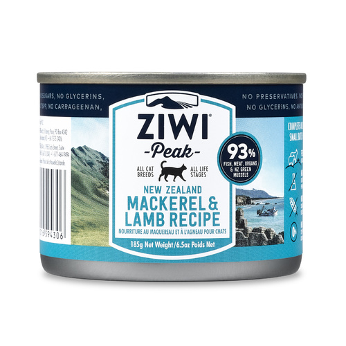 Ziwi Peak Moist Grain Free Cat Food - Mackerel & Lamb - 185g x 12 Cans main image