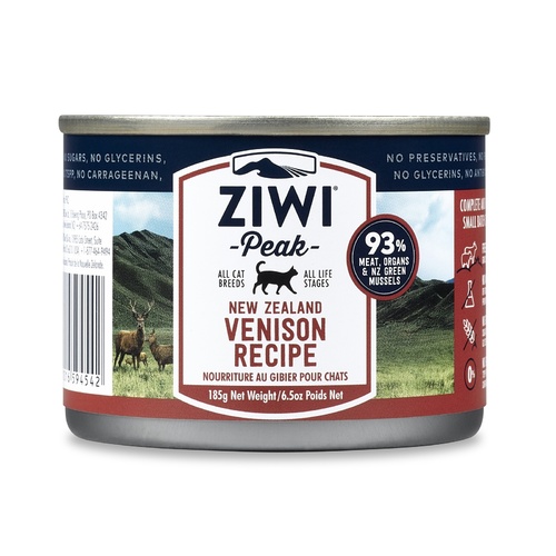Ziwi Peak Moist Grain Free Cat Food - Venison - 185g x 12 Cans main image