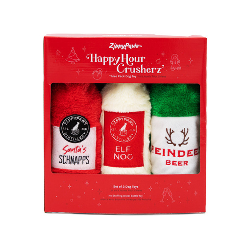 Zippy Paws Christmas Happy Hour Crusherz Squeaker Dog Toy - Christmas 3-Pack main image