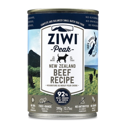Ziwi Peak Moist Grain Free Dog Food - Free Range Beef - 390g x 12 Cans main image