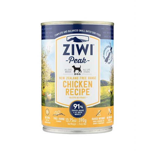 Ziwi Peak Moist Grain Free Dog Food - New Zealand Free Range Chicken- 390g x 12 Cans main image