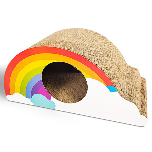 Zodiac Cardboard Cat Scratcher & Hideaway Rainbow Lounger main image
