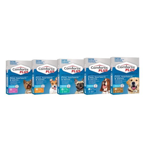 Comfortis PLUS for Dogs Kills Fleas, Worm & Heartworm - 6 Pack main image