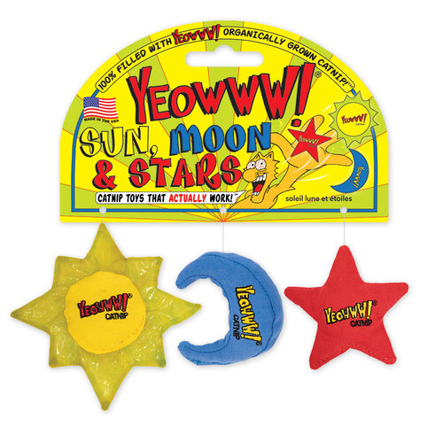 Yeowww! Cat Toys with Pure American Catnip - Sun Moon and Stars main image