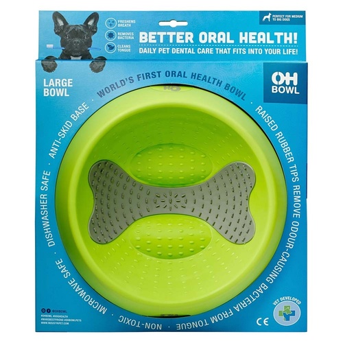 Oh Bowl Slow Food Tongue Cleaning Dog Food Bowl - Green main image