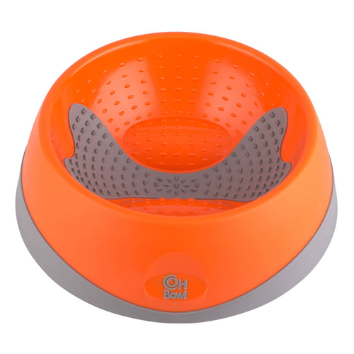 Oh Bowl Slow Food Tongue Cleaning Dog Food Bowl - Orange main image