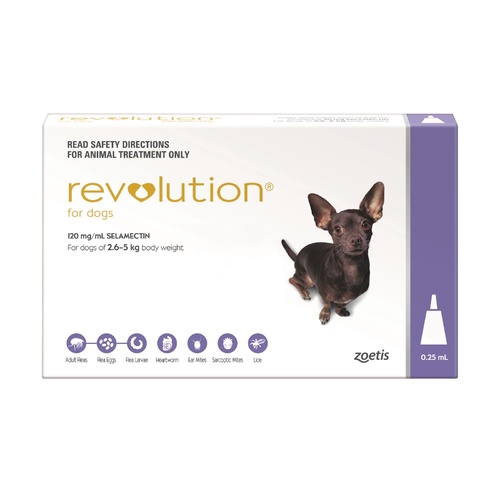 Revolution Flea & Heartworm Control for Dogs 2.6-5kg + Canex Intestinal Wormer main image