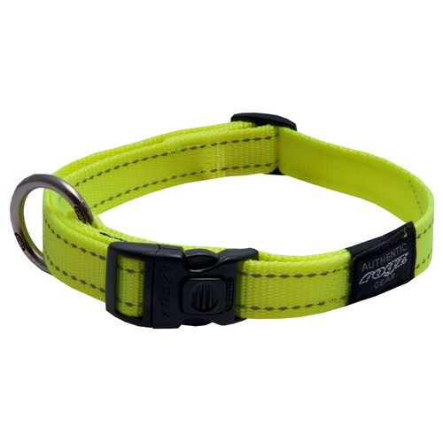 Rogz Utility Side-Release Collar with Reflective Stitching - Dayglow Yellow main image