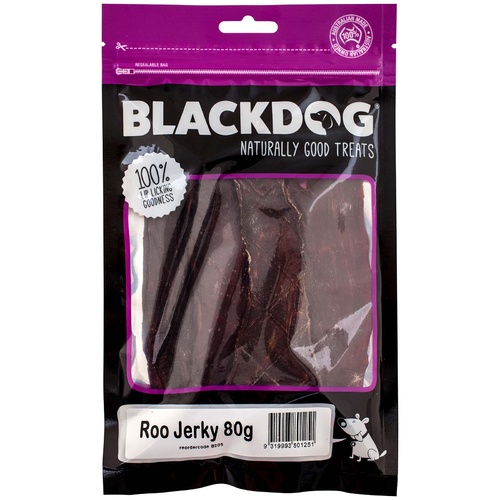 Black Dog Naturally Dried Australian Roo Jerky Dog Treats - 80g/600g main image
