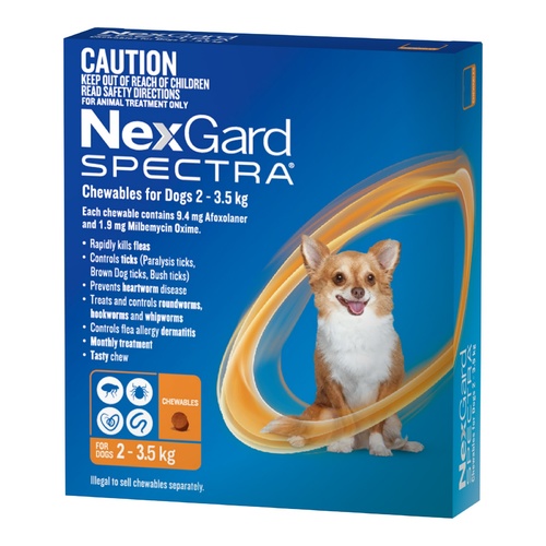 Nexgard Spectra Flea, Tick, Heart & All-Wormer Chew for Dogs 2-3.5kg main image