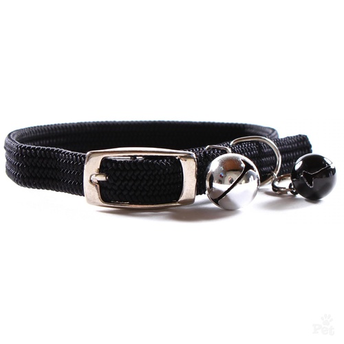 High Street Elastic Cat Collar with Double Bells - All Colours Available! main image